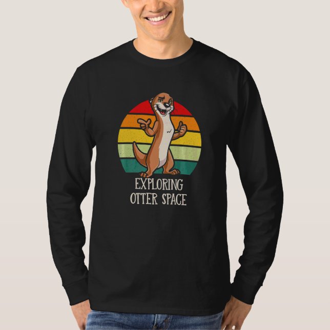 Camiseta Explorando el Espacio de Nutria Tema de Espacio Am (Anverso)