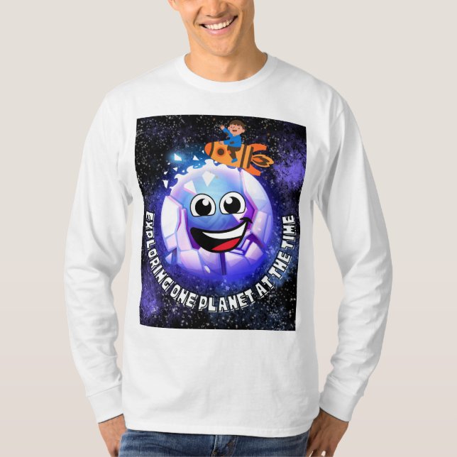 Camiseta Explorando un planeta en ese momento. niño en un c (Anverso)