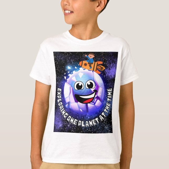Camiseta Explorando un planeta en ese momento. niño en un c (Anverso)