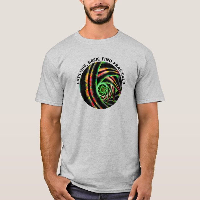 Camiseta Explorar Buscar Fractales Cita Arte Moderno (Anverso)