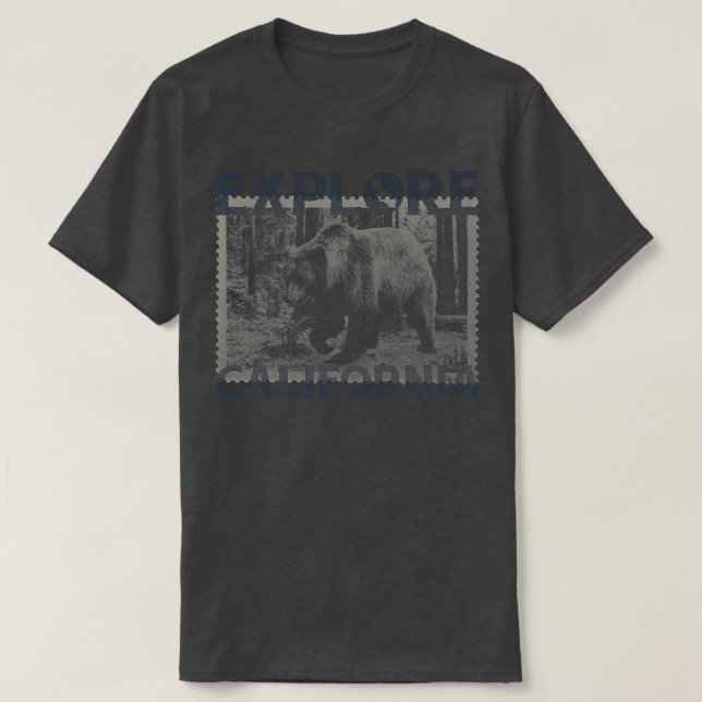 Camiseta Explorar el estampado de oso de moda de California (Diseño del anverso)