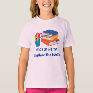 Camiseta Explorar el libro -Cute de vuelta a la lectura de