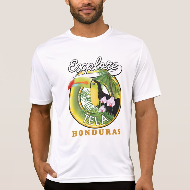 Camiseta Explorar el logo de viaje de Tela Honduras (Anverso)