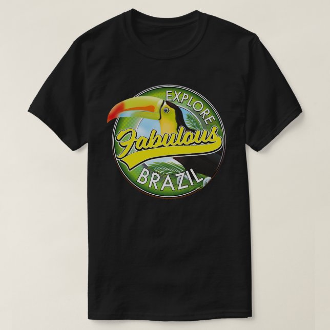 Camiseta Explorar el logotipo de Brasil fabuloso (Diseño del anverso)