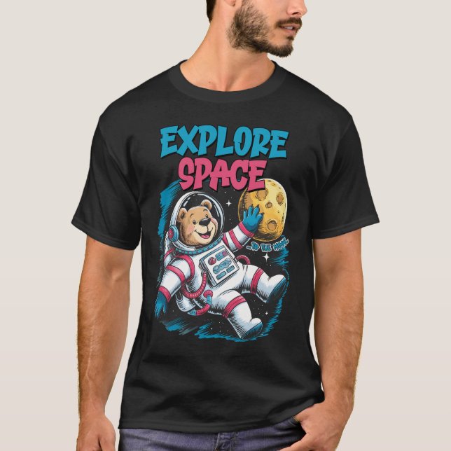 Camiseta Explorar el oso astronauta espacial (Anverso)