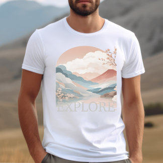 Camiseta Explorar el paisaje de la aventura de viaje gráfic