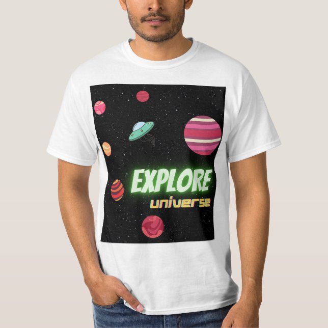 Camiseta explorar el universo (Anverso)