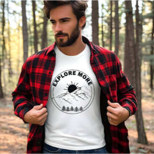 Camiseta Explorar más arte de líneas de paisaje de circunfe
