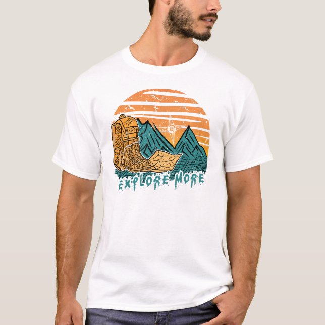 Camiseta Explorar más aventuras de viajes (Anverso)