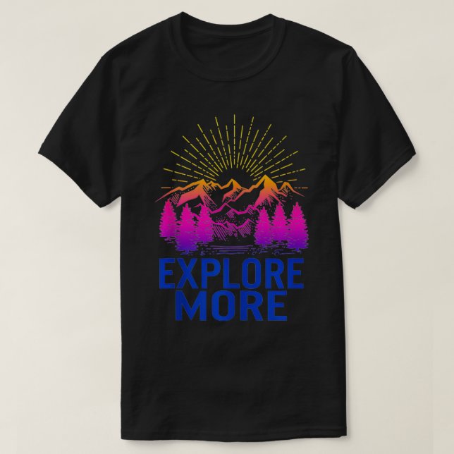 Camiseta Explorar más aventuras Viajes de excursión (Diseño del anverso)