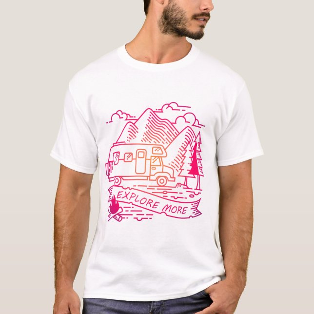 Camiseta Explorar más el amante de la naturaleza de la mont (Anverso)