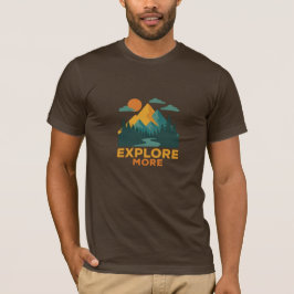 Camiseta Explorar más - Montaña Retro y Aventura Forestal