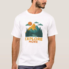 Camiseta Explorar más - Montaña Retro y Aventura Forestal