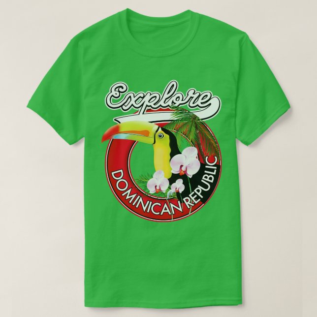 Camiseta Explorar retro de República Dominicana (Diseño del anverso)