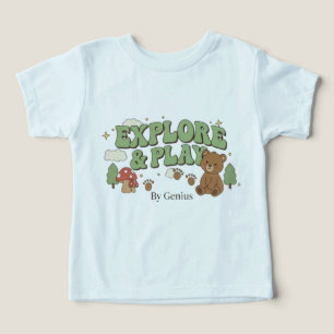 Camiseta Explorar y Jugar, Oso del Bosque Retro Gr