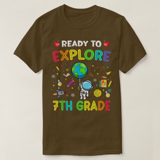 Camiseta Explore 7th Grade Back To School Astronaut Space E (Diseño del anverso)