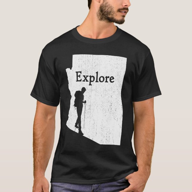 Camiseta Explore Arizona State Map Mountain Senking Enthusi (Anverso)