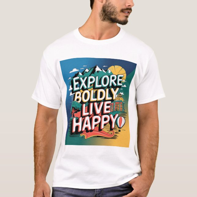 Camiseta Explore Bolly Live Happy: La aventura espera (Anverso)