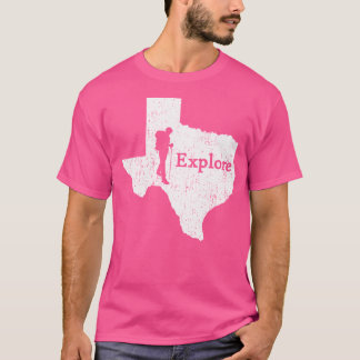 Camiseta Explore el mapa del estado de Texas para hacer sen