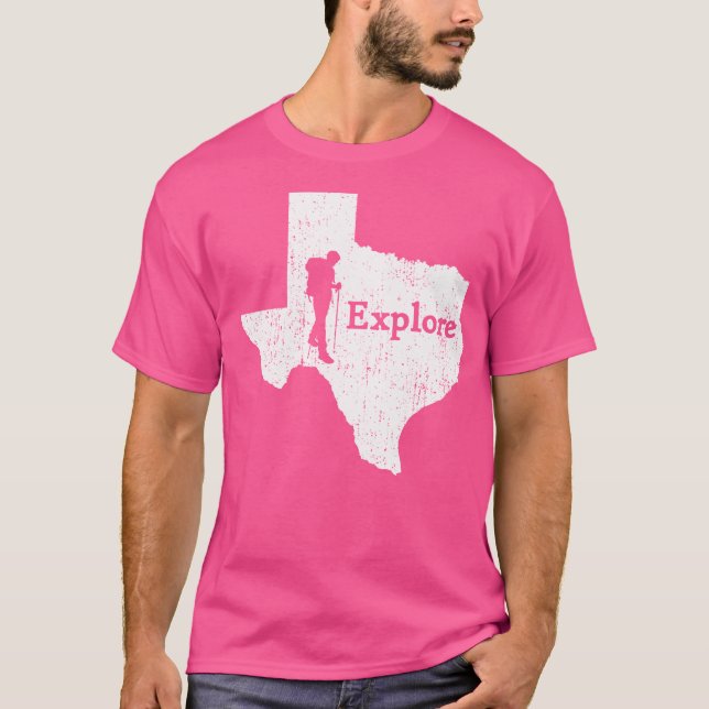 Camiseta Explore el mapa del estado de Texas para hacer sen (Anverso)