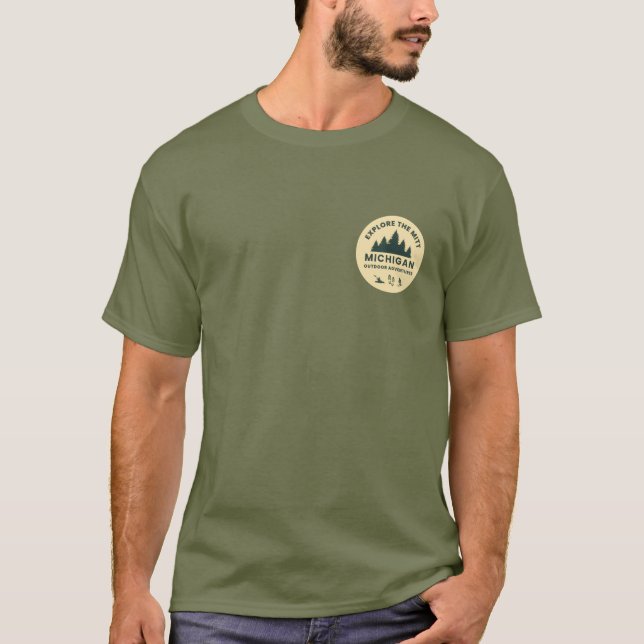 Camiseta Explore El Mitt, Michigan Mens T-Shirt (Anverso)