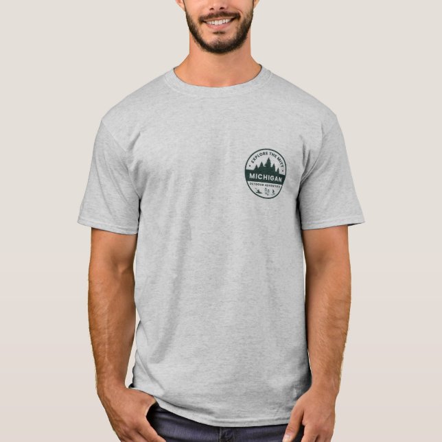Camiseta Explore El Mitt, Michigan Mens T-Shirt (Anverso)