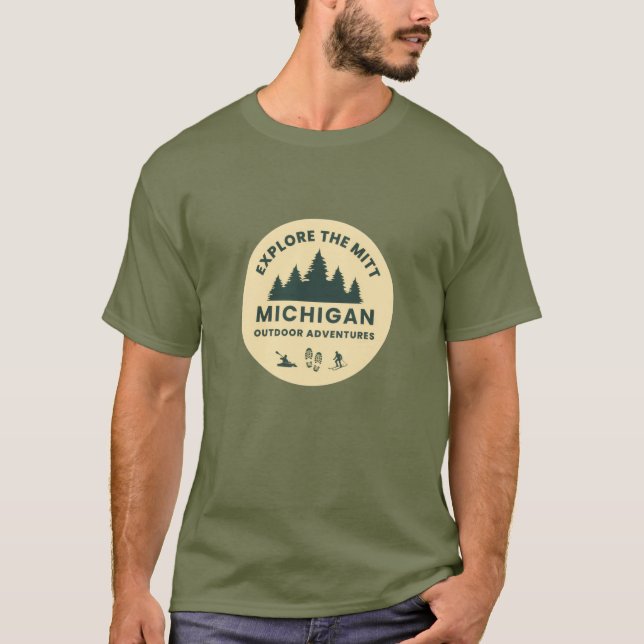 Camiseta Explore El Mitt, Michigan Mens T-Shirt (Anverso)