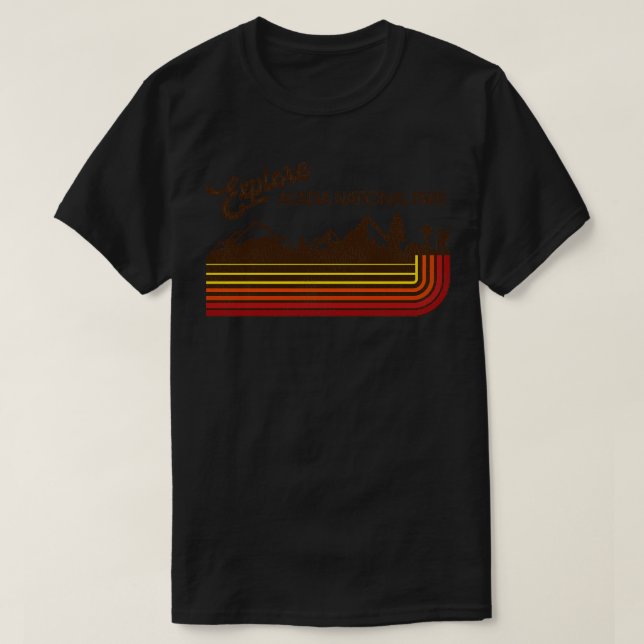 Camiseta Explore el parque nacional Acadia Retro 7080 Strip (Diseño del anverso)