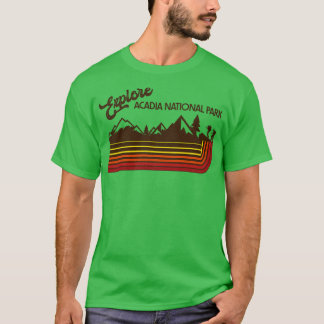 Camiseta Explore el parque nacional Acadia Retro 7080 Strip