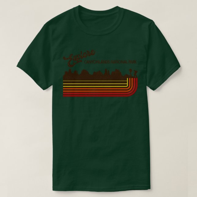 Camiseta Explore el Parque Nacional de Canyonlands Retro 70 (Diseño del anverso)