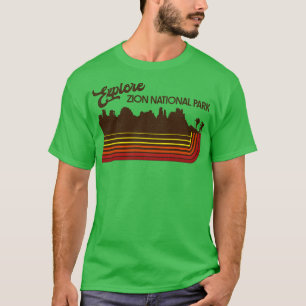 Camiseta Explore el parque nacional de Zion Retro la franja