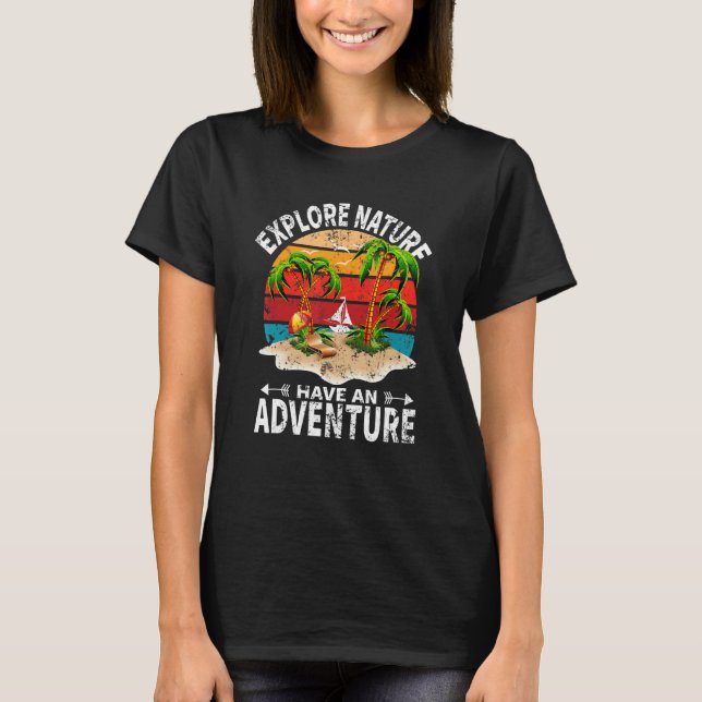 Camiseta Explore La Naturaleza Y Disfrute De Una Adventure  (Anverso)
