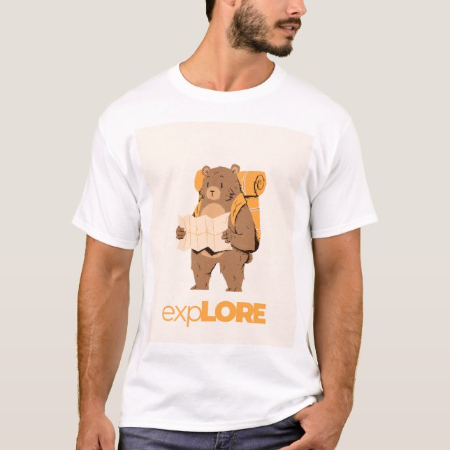 Camiseta Explore More | Cute Hiking Bear Adventure T-Shirt (Anverso)