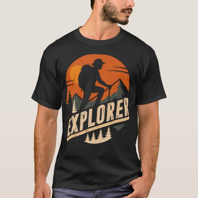 Camiseta Explore More Trekking Mountains Camping Funny Expl (Anverso)