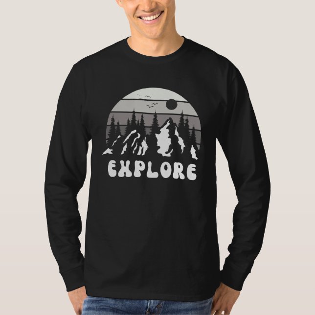 Camiseta Explore Mountain Nature Hiking Camping Travel Road (Anverso)