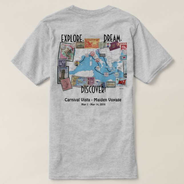 Camiseta Explore, soñe, descubra - el carnaval Vista (Reverso del diseño)