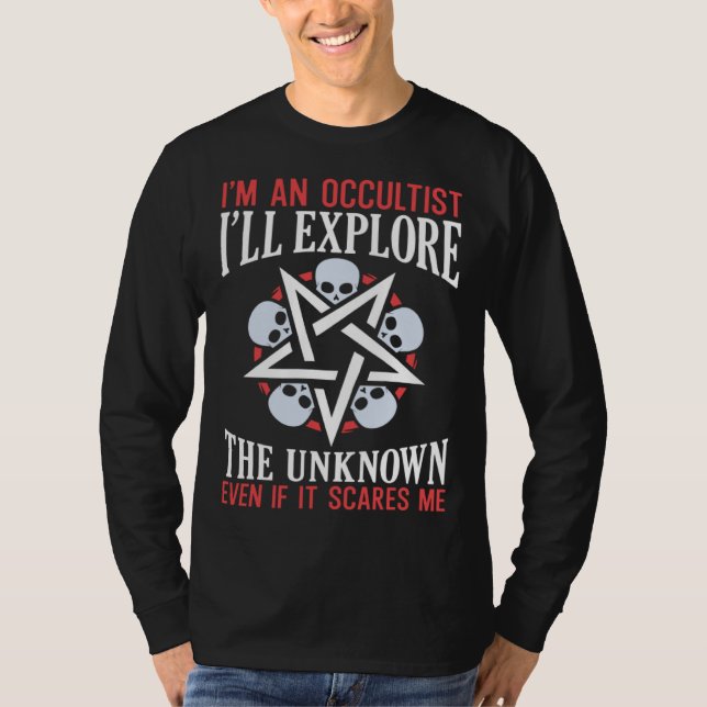Camiseta Explore The Unknown Satanic Witchcraft Baphomet Go (Anverso)