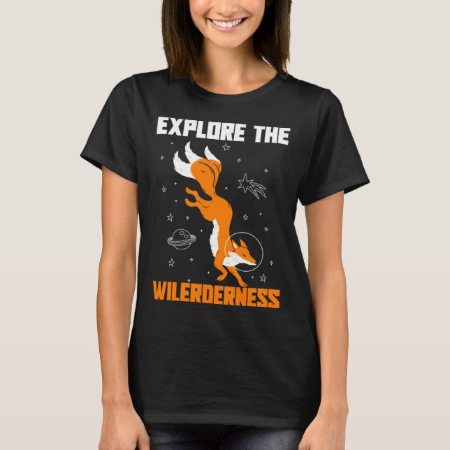 Camiseta Explore The Wilderness Space Astronaut Fox (Anverso)