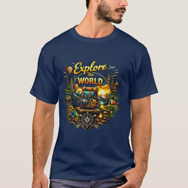 Camiseta Explore The World – Travel Adventure Design (Anverso)