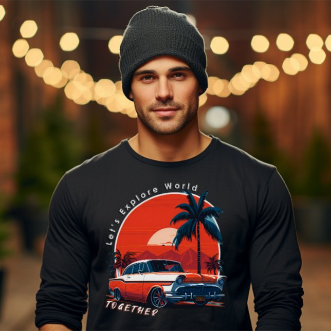 Camiseta Exploremos el mundo juntos en viajes en auto (Lets Explore the World travel t shirt)