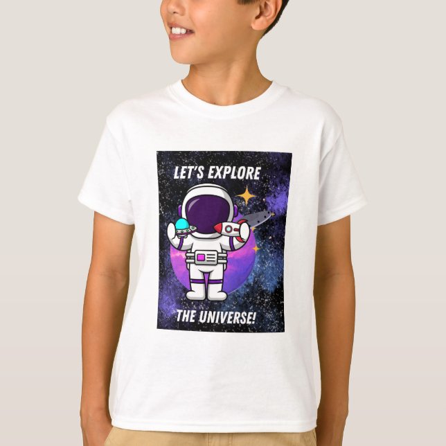 Camiseta exploremos el universo (Anverso)