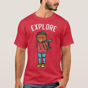 Camiseta Explorer Backpacking Hiking Bear Premium 715