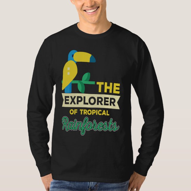 Camiseta Explorer Of Rainforest Tropical Parrot Nature (Anverso)
