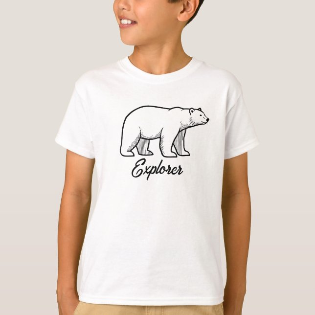 Camiseta Explorer polar bear T-Shirt – Minimalist design (Anverso)