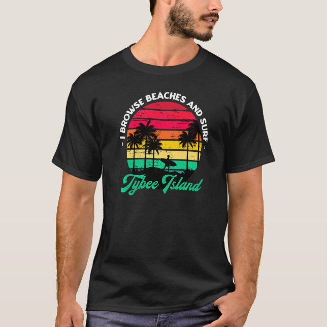 Camiseta Exploro Las Playas Y El Geo De Surf Tybee Island (Anverso)