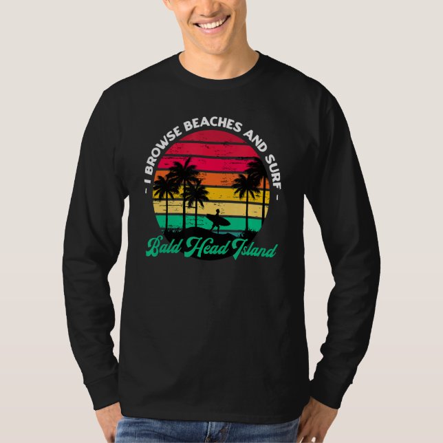 Camiseta Exploro Las Playas Y El Surf Bald Head Island Surf (Anverso)