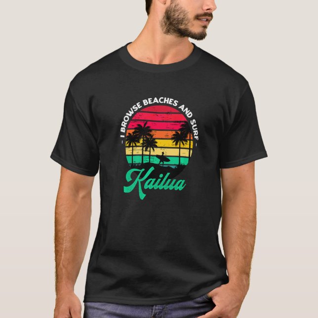 Camiseta Exploro Las Playas Y El Surf Kailua Surfing Hawaii (Anverso)
