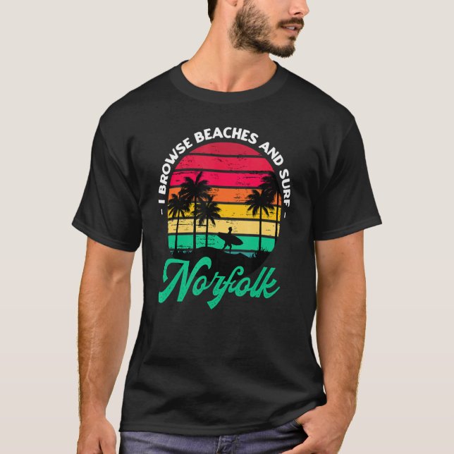 Camiseta Exploro Las Playas Y El Surf Norfolfing Virginia (Anverso)