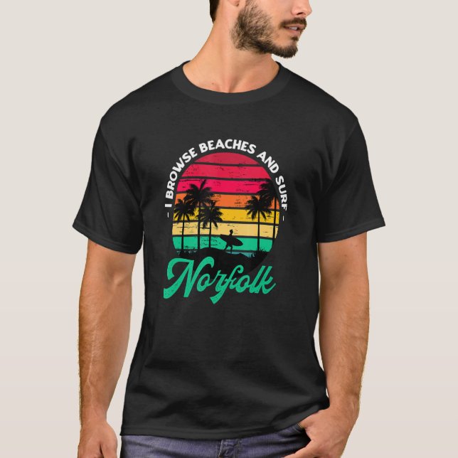 Camiseta Exploro Las Playas Y El Surf Norfolfing Virginia (Anverso)