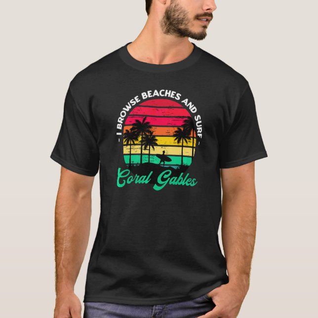 Camiseta Exploro Las Playas Y Los Saltos De Surf Coral (Anverso)
